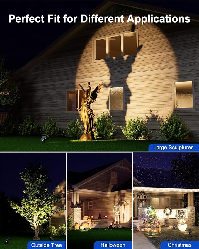 Solar Powered Spot Lights Outdoor Waterproof Super Bright LED Yard Spotlights - Image 4