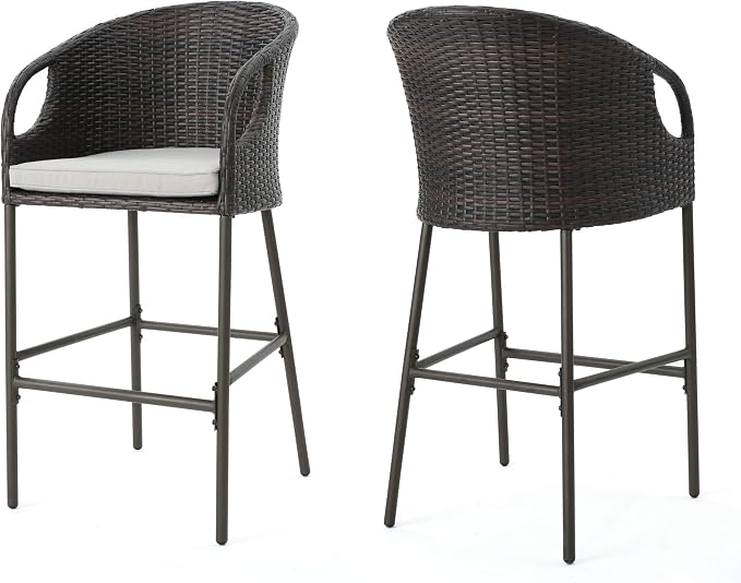 Christopher Knight Home Dominica Outdoor Wicker Barstools by ChristopherKnightHome
