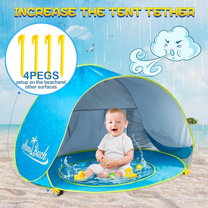 Monobeach Baby Beach Tent Pop Up Portable Shade Pool UV Protection Sun Shelter - Image 5