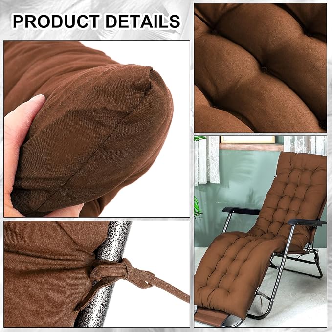 Bucherry 67 x 19 Inch Chaise Lounge Cushions Soft Lounge Chair Cushion Gravity - Image 3