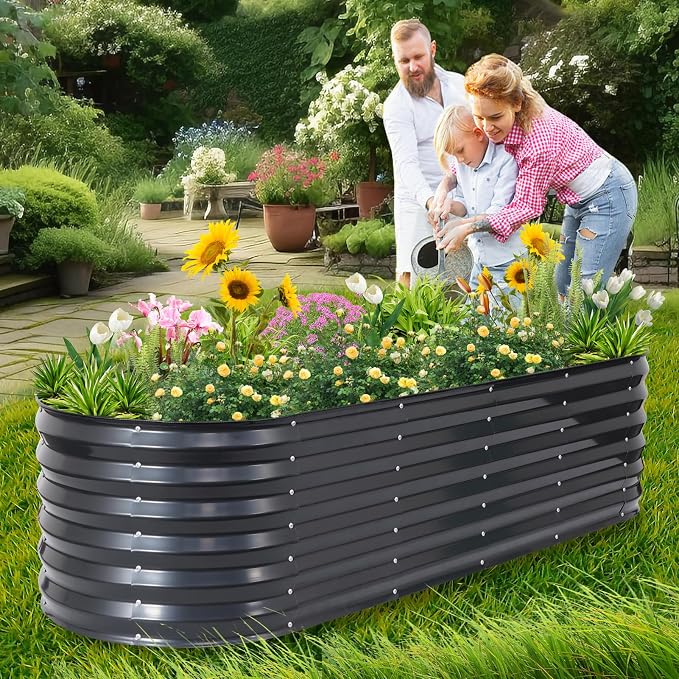1MORE Galvanized Raised Garden Bed- Planter Garden Boxes Outdoor, Raised Beds - Image 8