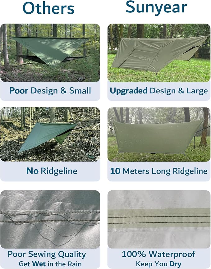 Sunyear Camping Hammock with Net - Image 3