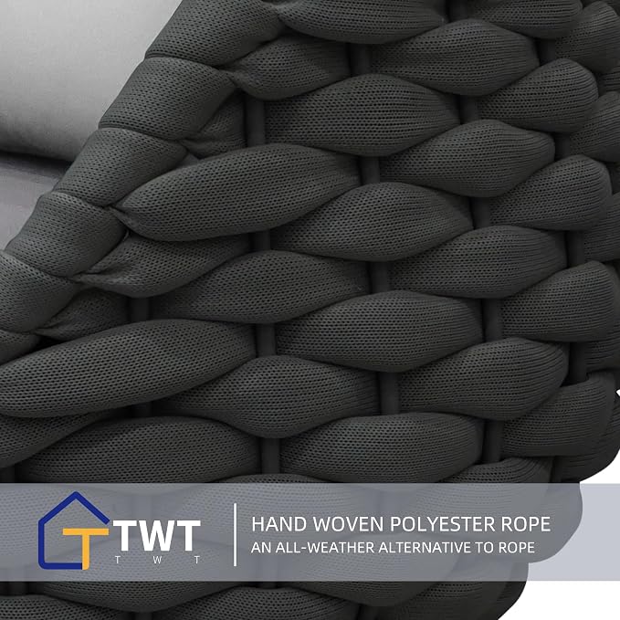 TWT Patio Sofa Set of 2 All-Weather Polyester Rope Balcony Furniture - Image 7
