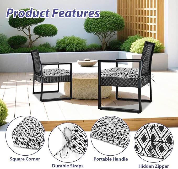 Outdoor Chair Cushions Set of 4, Waterproof Outdoor Seat Cushions - Image 5