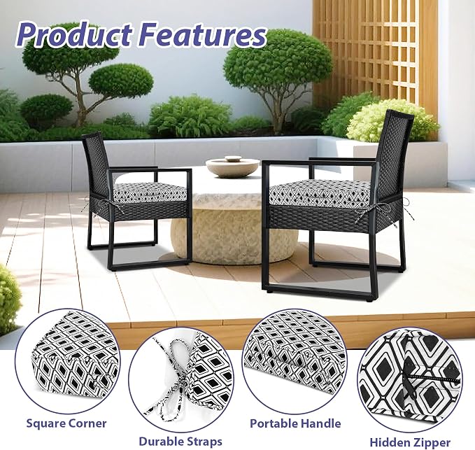 Outdoor Chair Cushions Set of 4, Waterproof Outdoor Seat Cushions - Image 5