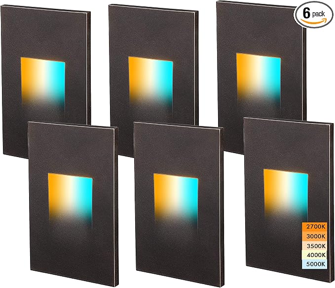 CLOUDY BAY 120V Dimmbale 5 Color LED Indoor Outdoor Step Light, by CLOUDYBAY