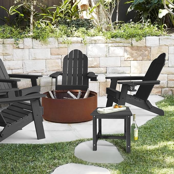 Adirondack Square Side Table, one-Tier Outdoor end Table, Patio Side Table - Image 6
