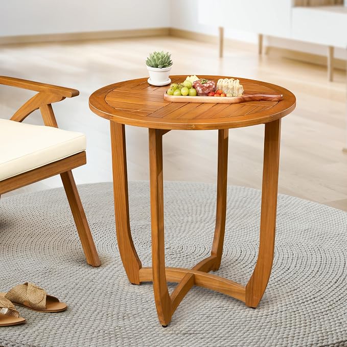 IDZO Outdoor Bistro Dining Table Heavy Duty 270lbs Capacity, FSC Acacia Wood by Idzo