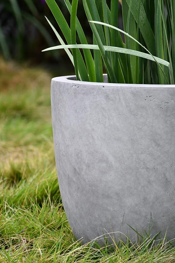 Kante 18 Inch Dia Round Concrete Planter, Indoor Outdoor Large Plant Pot - Image 22