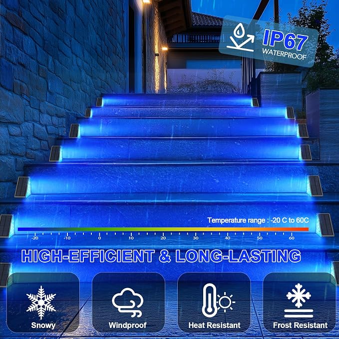 2 Pack Solar Stair Lights, Outdoor Step Lights - Image 7
