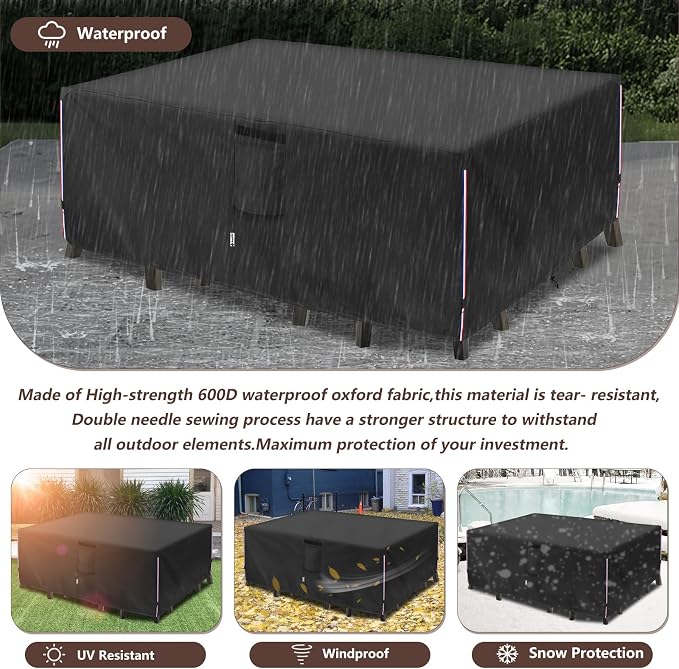 Patio Furniture Cover for 5 Pieces Set-Waterproof 600D Oxford Fabric Cover for - Image 6