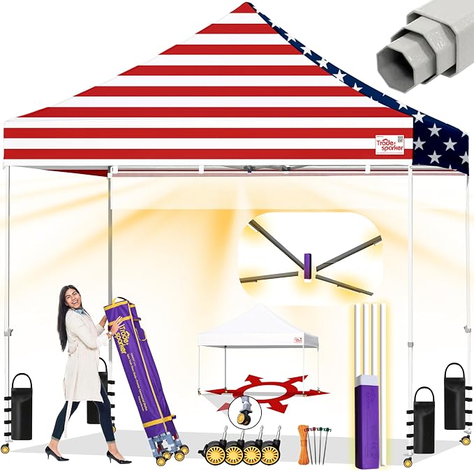 Tradesparker 10x10 Pop Up Canopy Tent, Commercial Movable Canopy by CommercialPopupCanopyRevolutionaryLightcurtainiSystem