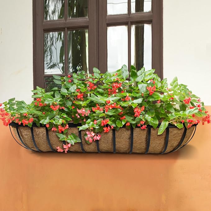 36 x 7 x 8 inches Outdoor Black Metal Planter Box, 2 Pieces - Image 6