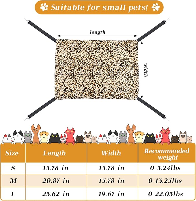 Jetec 2 Pack Cat Hammock for Cage, Catio Accessories Reversible Soft Cats Bed - Image 3