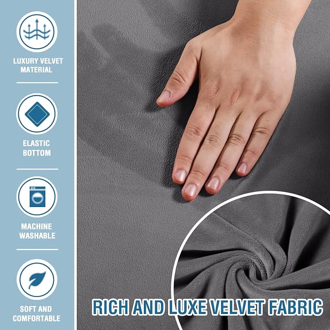 H.VERSAILTEX Velvet Chaise Lounge Cover High Stretch Chaise Chair Cover - Image 3