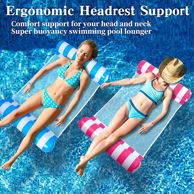 3/5/8 Pack Pool Hammock Upgrated Water Pool Floats, 4-in-1 Multi-Purpose Water - Image 5
