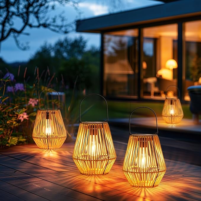 Homemory Solar Lanterns Outdoor Waterproof Hanging Lights, Outside Solar Lamp - Image 5