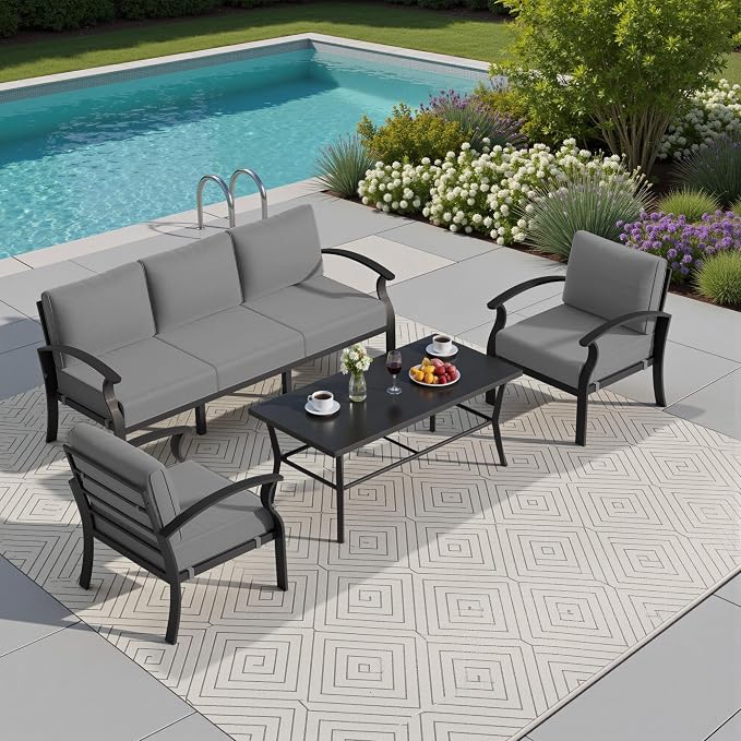 Kullavik Aluminum Patio Furniture Set - Image 5