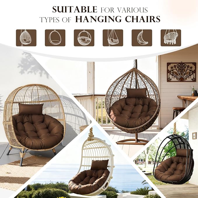 Wicker Egg Chair Cushions Replacement Outdoor Waterproof Blue Hanging Basket - Image 4