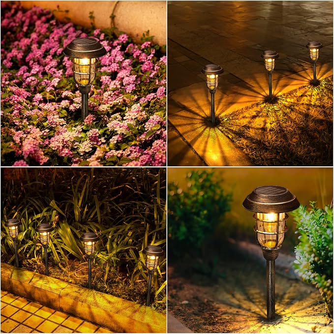 LETMY Solar Outdoor Lights, 8 Pack Bright Solar Pathway Lights Outdoor - Image 6