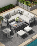 AECOJOY Aluminum Patio Furniture Set, 8 Seats Modern Outdoor Furniture by AECOJOY