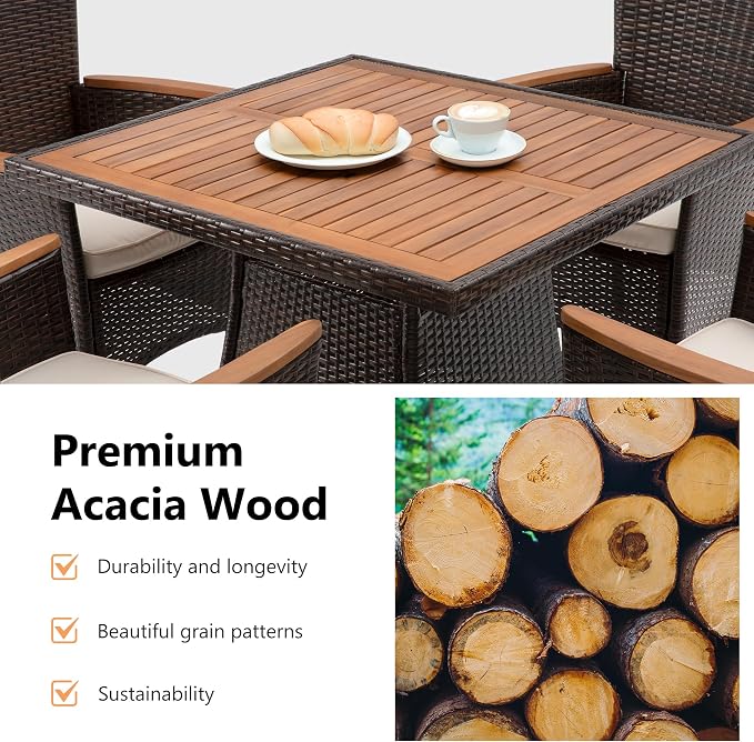 RoyalCraft 5 Piece Patio Wicker Dining Sets - Image 4
