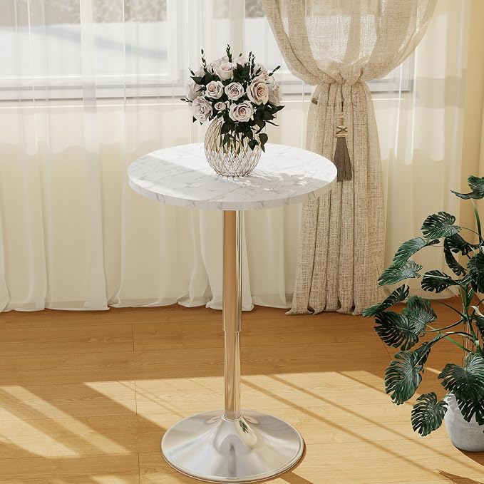 ARTETHYS Bar Table Adjustable Height Swivel 360 Degrees Round Tall Cpunter - Image 4