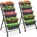 Giantex Set of 2 Vertical Raised Garden Bed on Wheels, Elevated Planter Raised by Giantex