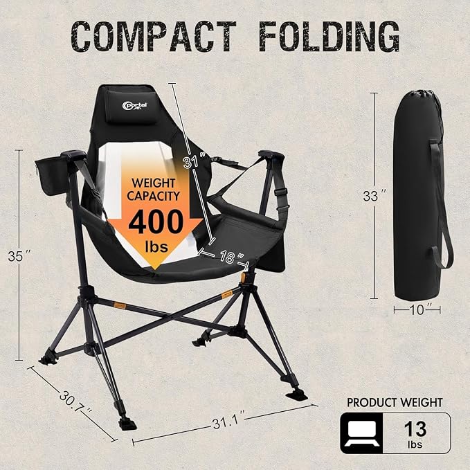 Portal Hammock Camping Chair, Portable Outdoor Swinging Chairs, Rocking Chair - Image 3