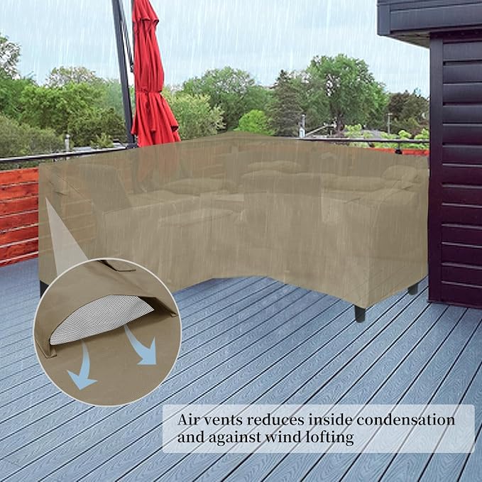 Easy-Going 600D Patio V-Shaped Sectional Sofa Cover, Heavy Duty Outdoor - Image 4
