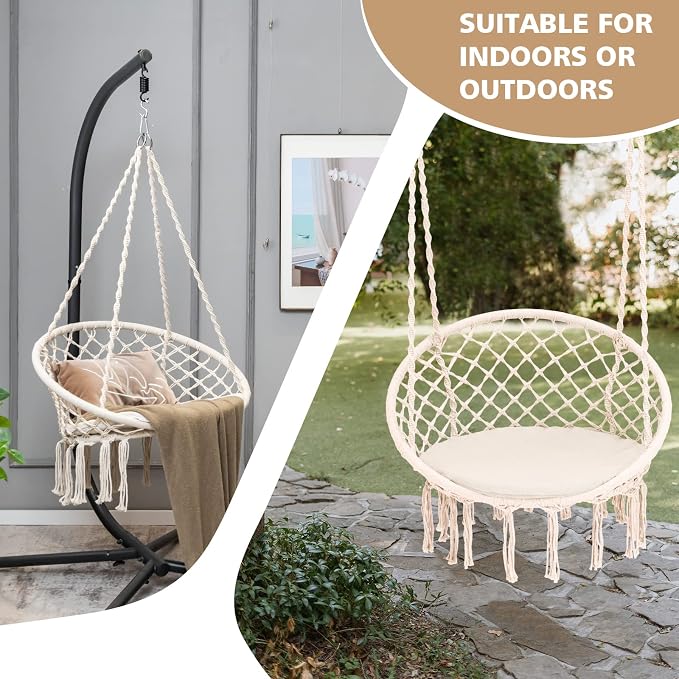 Giantex Hammock Chair Macrame Swing - Image 5