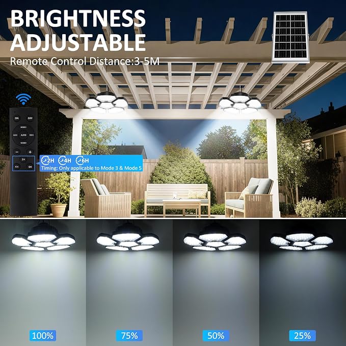 Solar Shed Light Indoor Outdoor, 156LED Solar Powered Motion Sensor Pendant - Image 3