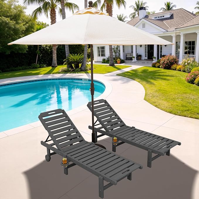 SERWALL Outdoor Chaise Lounge Set of 2 - Image 10