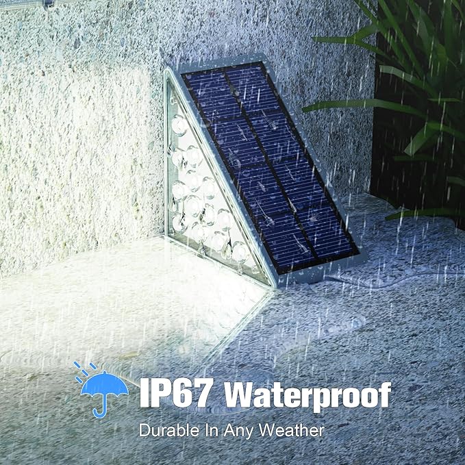 VOLISUN Solar Stair Lights 6 Pack, Solar Step Lights Waterproof IP67, Outdoor - Image 4