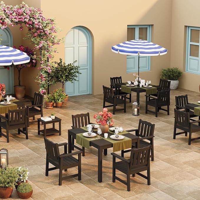 Stoog 3 Piece Patio Bistro Set, All-Weather Garden Chairs Set of 2 - Image 2