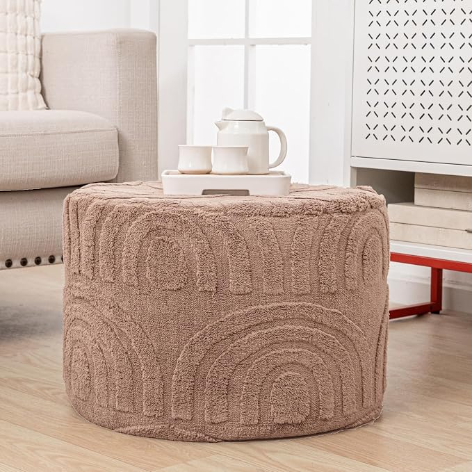 Asuprui Plush Fabric Ottoman Footrest – 20"x14" Soft Foam Pouf by Asuprui