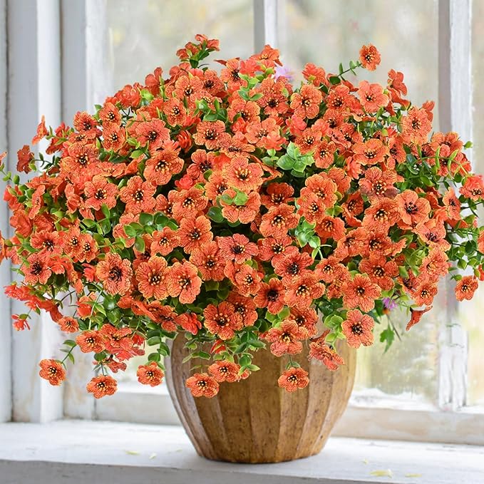 Artificial Flowers for Outdoor, UV Resistant Fake Silk Flowers, Realistic Faux - Image 4