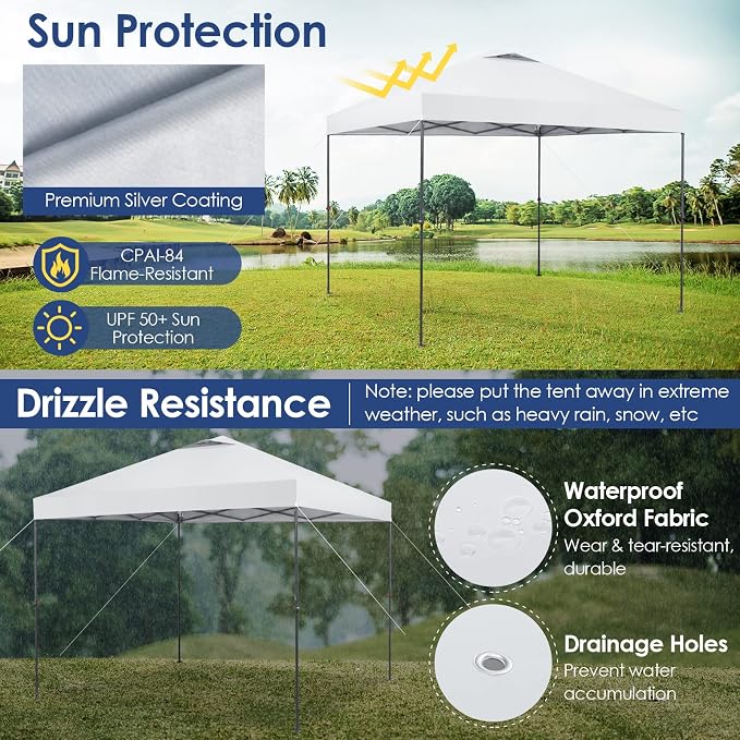 Tangkula 10x10 Ft Pop Up Canopy, Easy Set-up Instant Tent - Image 5