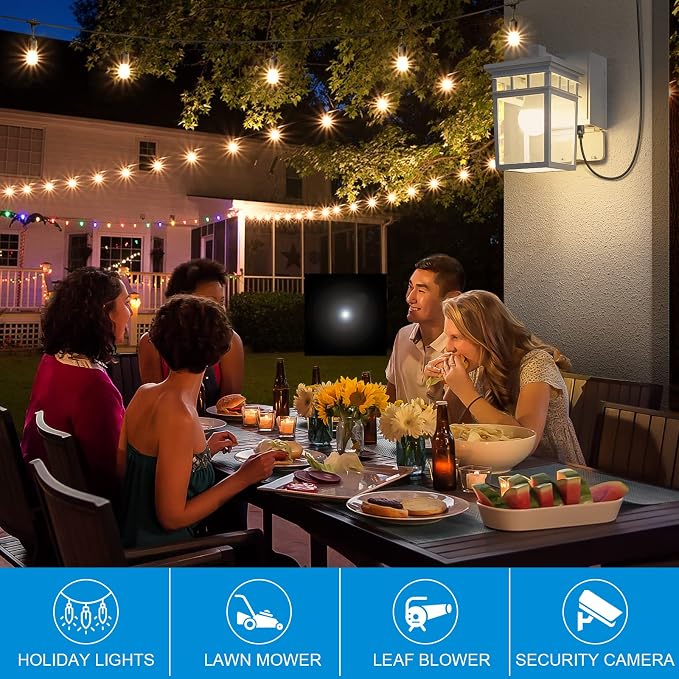 Outdoor Porch Light with GFCI Outlet Built in, Dusk to Dawn Outdoor Wall - Image 6