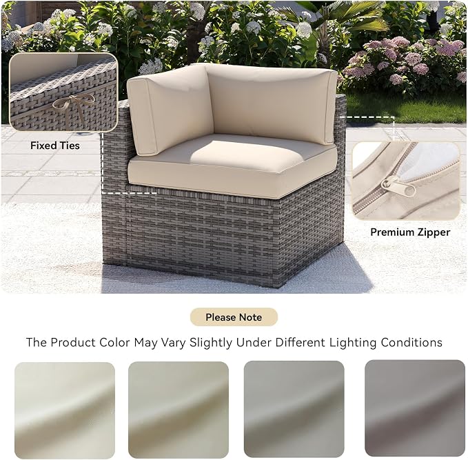 Aoxun 14pcs Patio Cushion Covers Replacement, Waterproof Outdoor Furniture - Image 6