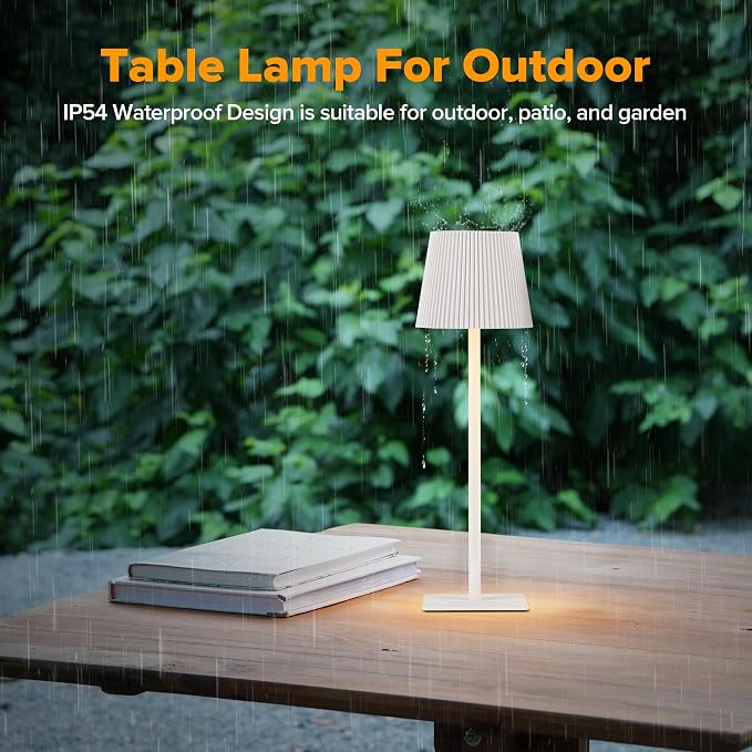 LUTEC 4 Pack Cordless Table Lamp, 6000mAh Rechargeable Battery Operated Desk - Image 5