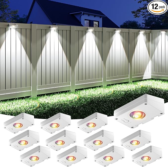 VOLISUN Solar Fence Lights, Fence Lights Solar Powered, IP65 Waterproof LED by VOLISUN