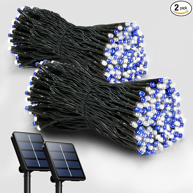 2 Pack Solar Christmas Lights Outdoor, 72FT 200 LED Solar String Lights by SelarlytLighting