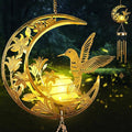 Moon Hummingbird Wind Chime Outdoor, Handcrafted Metal Garden Wind Chimes by ShangTianFeng