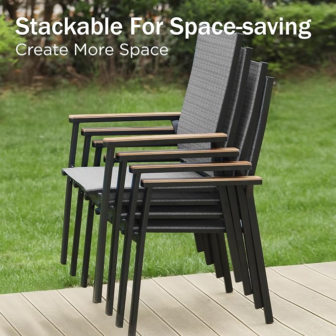 PHI VILLA 5 Pieces Outdoor Patio Dining Set - Image 2