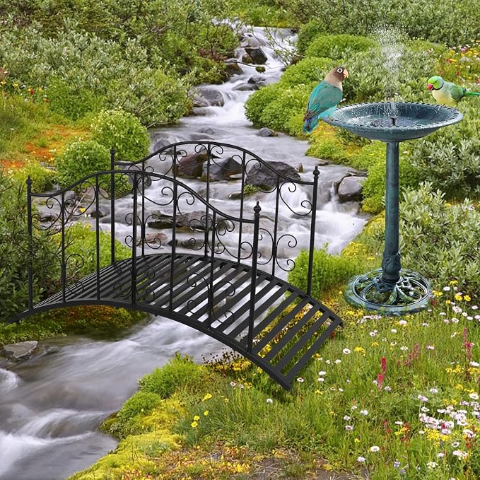 VINGLI Garden Bridge Metal Yard Arch Path Bridge - Image 2