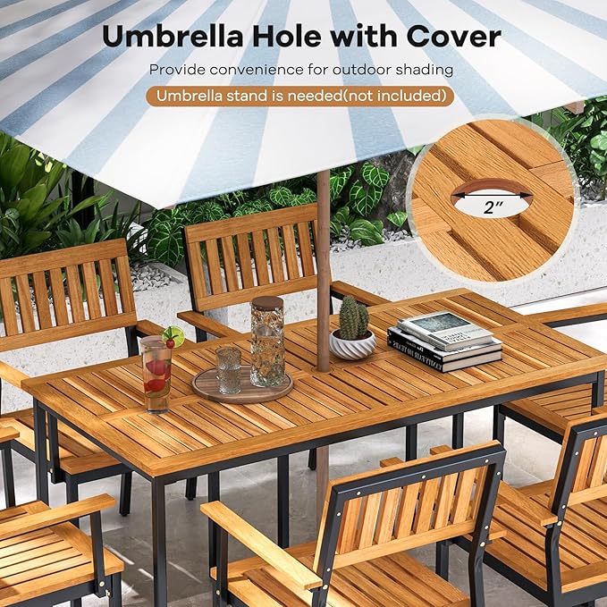 Tangkula 7 Piece Outdoor Dining Set - Image 3