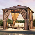 Aoxun 10'x10' Hardtop Gazebo, Outdoor Metal Gazebo by Aoxun