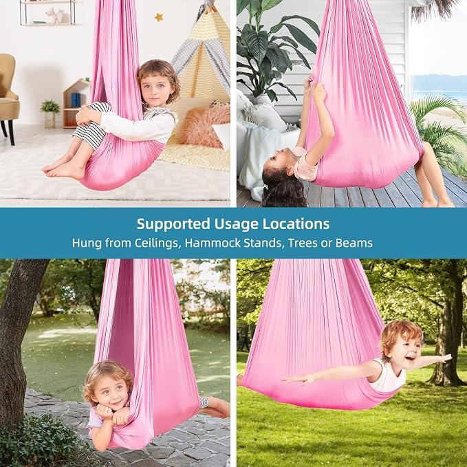 Sensory Swing Chairs for Kids, Indoor & Outdoor Hanging Therapy Cuddle Hammock - Image 5