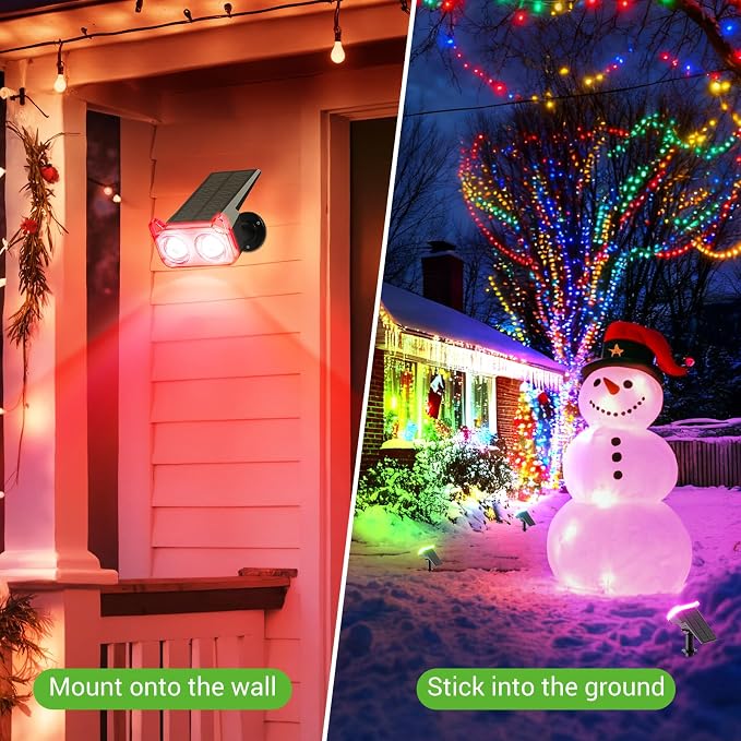 WdtPro Solar Color Changing Spot Lights, 8 Lighting Modes Solar Lights Outdoor - Image 5